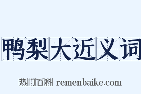 鸭梨大近义词是什么意思的图片